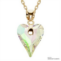 Crystal Luminous Green F Wild Heart Pendant Made with Swarovski Elements